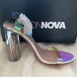 Fashion Nova Multicolor Transparent Heels